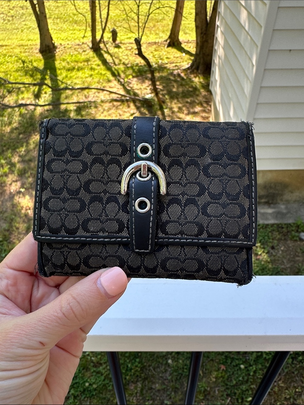 Coach Black Signature Canvas Bifold Wallet